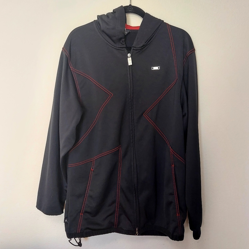 Vintage Men's Air Jordan Air Force 1 Jumpman Full Zip Hoodie Black Size Large